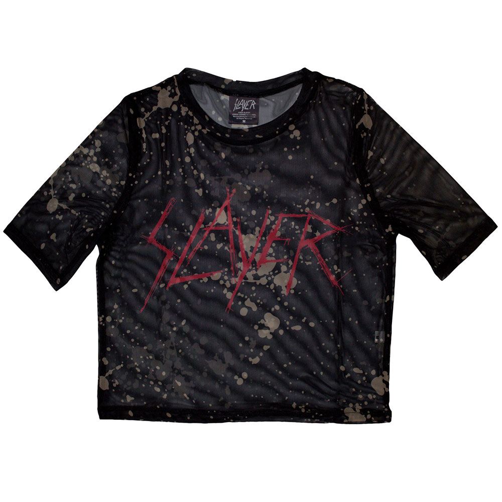 Slayer - Scratchy Logo Crop top - Zwart